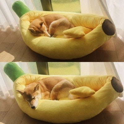 Almofada Lavável para Animais de Estimação Canil Banana Pet Bed