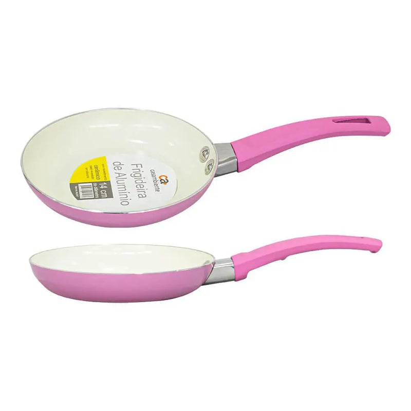 Frigideira Antiaderente Cerâmica Ovo Rosa 14cm-Casambiente