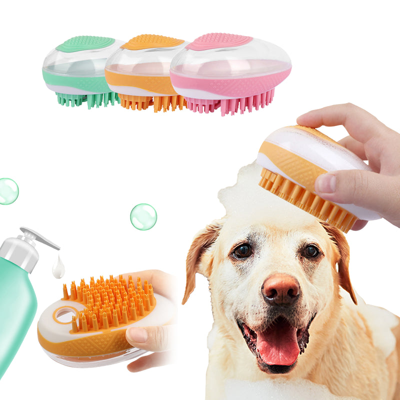 Escova de Banho 2 em 1 para Cães e Gatos, Pente Massageador de SPA para Animais de Estimação, Silicone Macio, Banho para Animais de Estimação, Produtos para Animais de Estimação